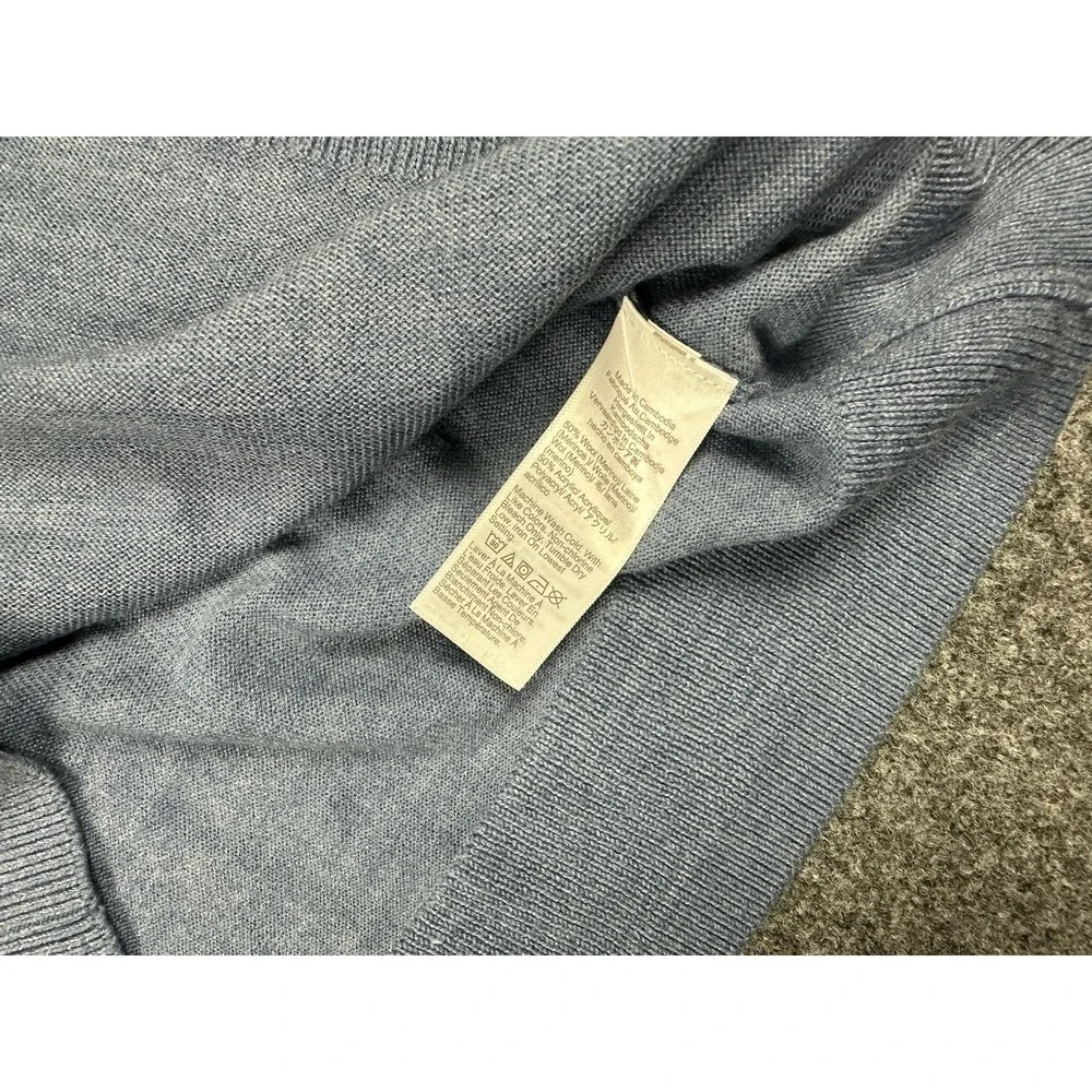 J. Crew Men's Merino Wool-Blend 1/4 Zip Sweater Long Sleeve Lt Blue Sz XXL